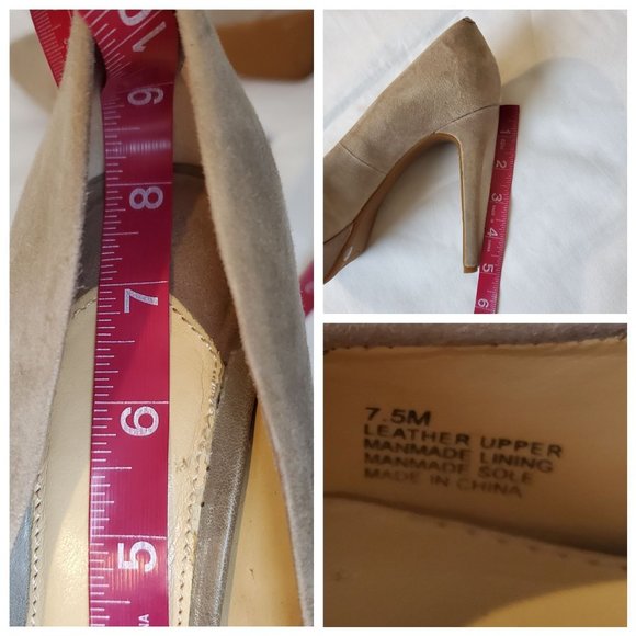 Gianni Bini Women's Suede Leather Platform Stiletto High Heel Pumps, Beige 7.5M - Picture 12 of 13